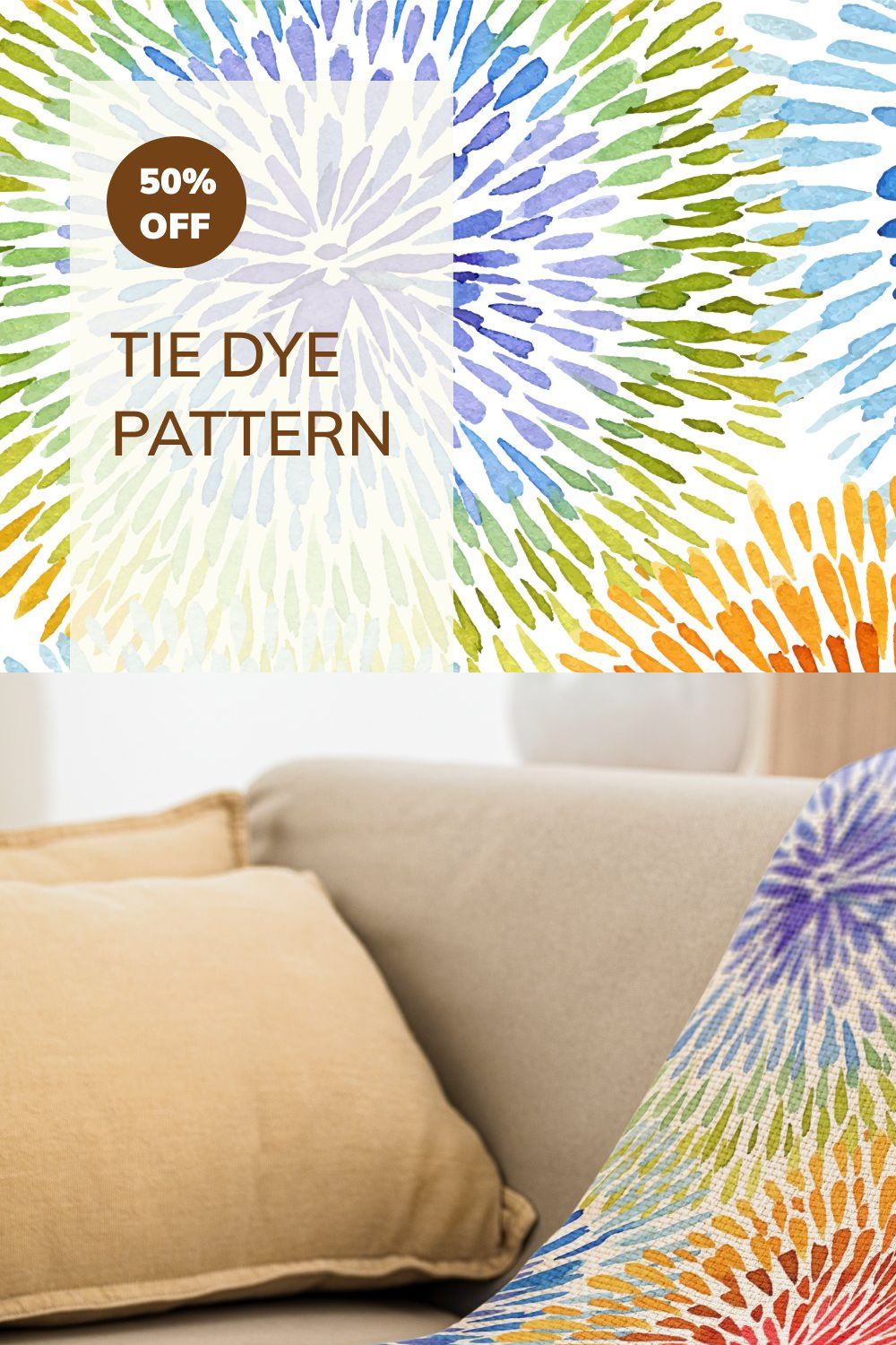 Tie Dye Pattern Procreate Brush pinterest preview image.