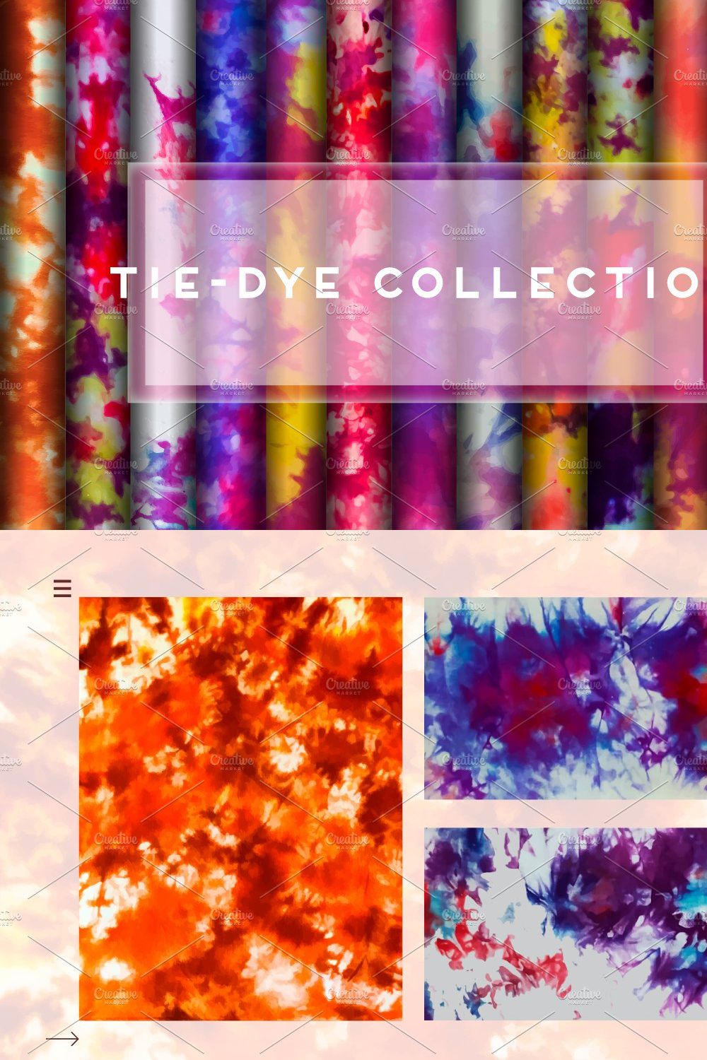 Tie-Dye Patterns pinterest preview image.
