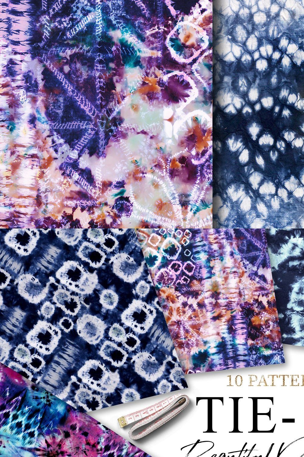 Tie Dye | Seamless Shibori pinterest preview image.