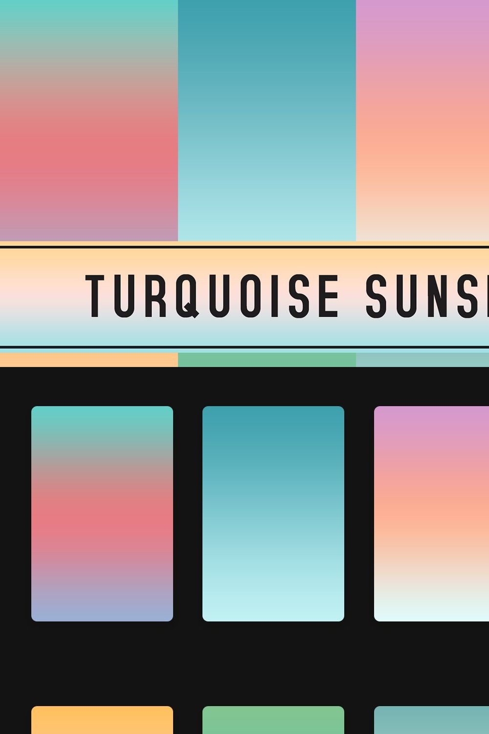 Turquoise Sunset Gradients pinterest preview image.