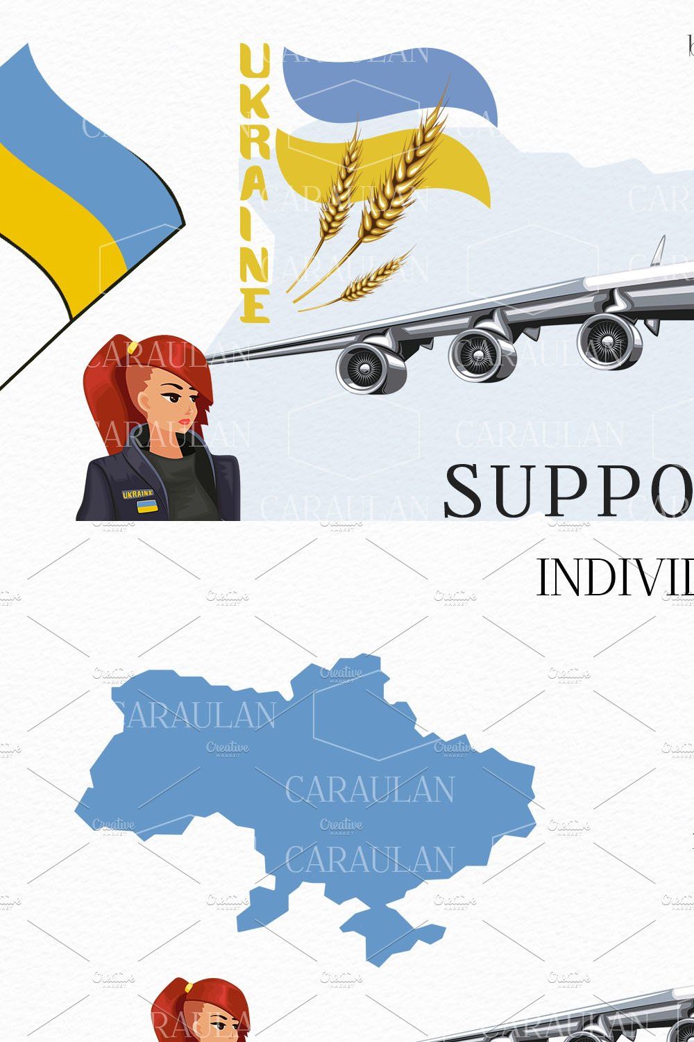 UKRAINE CLIPART, SUPPORT UKRAINE pinterest preview image.