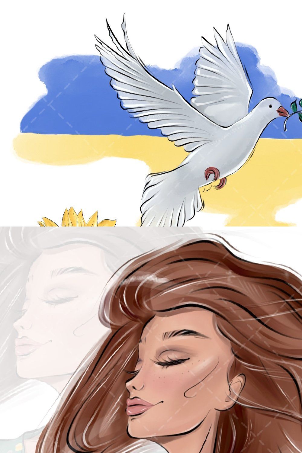 Ukraine Clipart, Ukrainian girl pinterest preview image.
