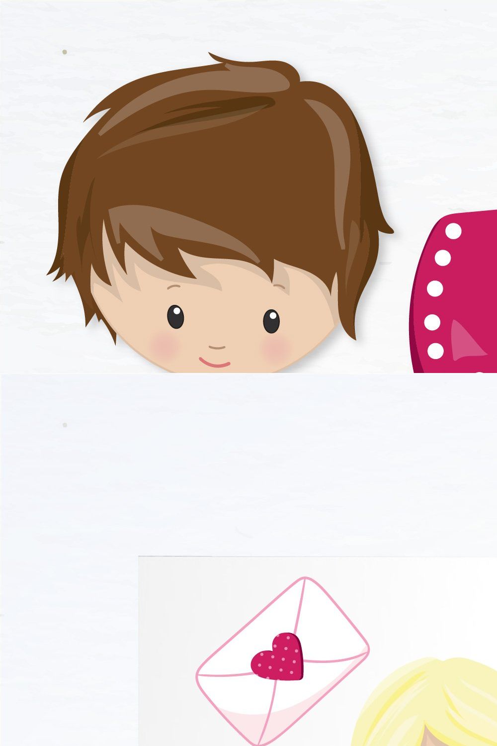 Valentine kids illustration pack pinterest preview image.