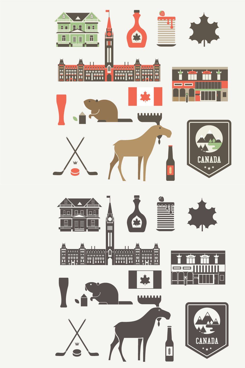 Vector Canada set pinterest preview image.
