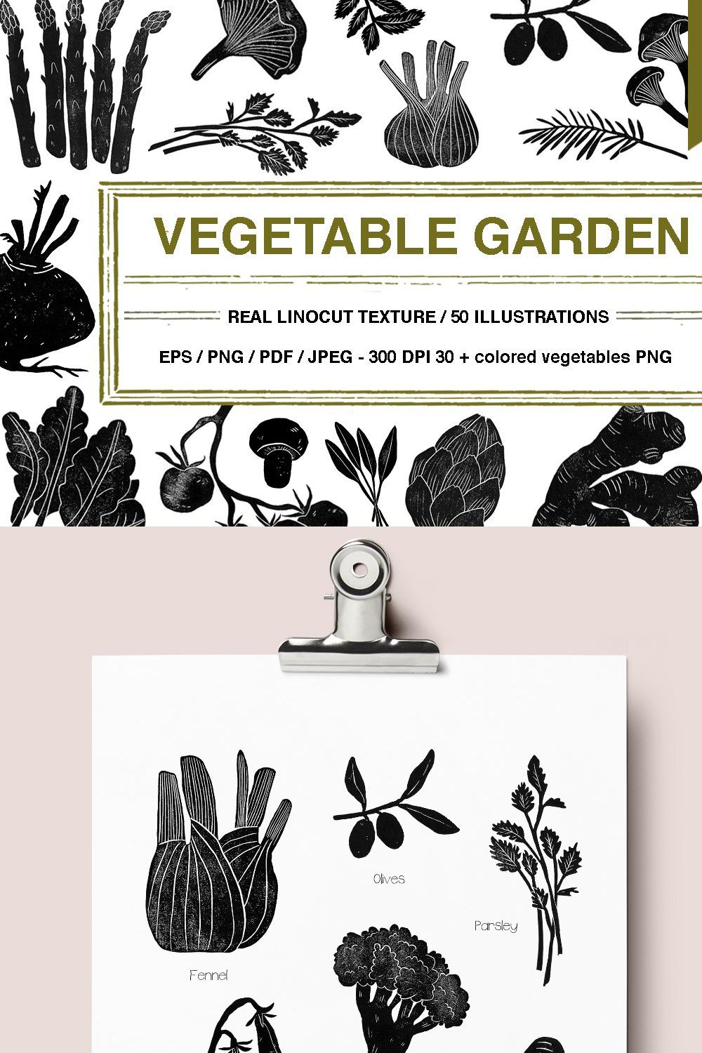 Vegetable garden pinterest preview image.