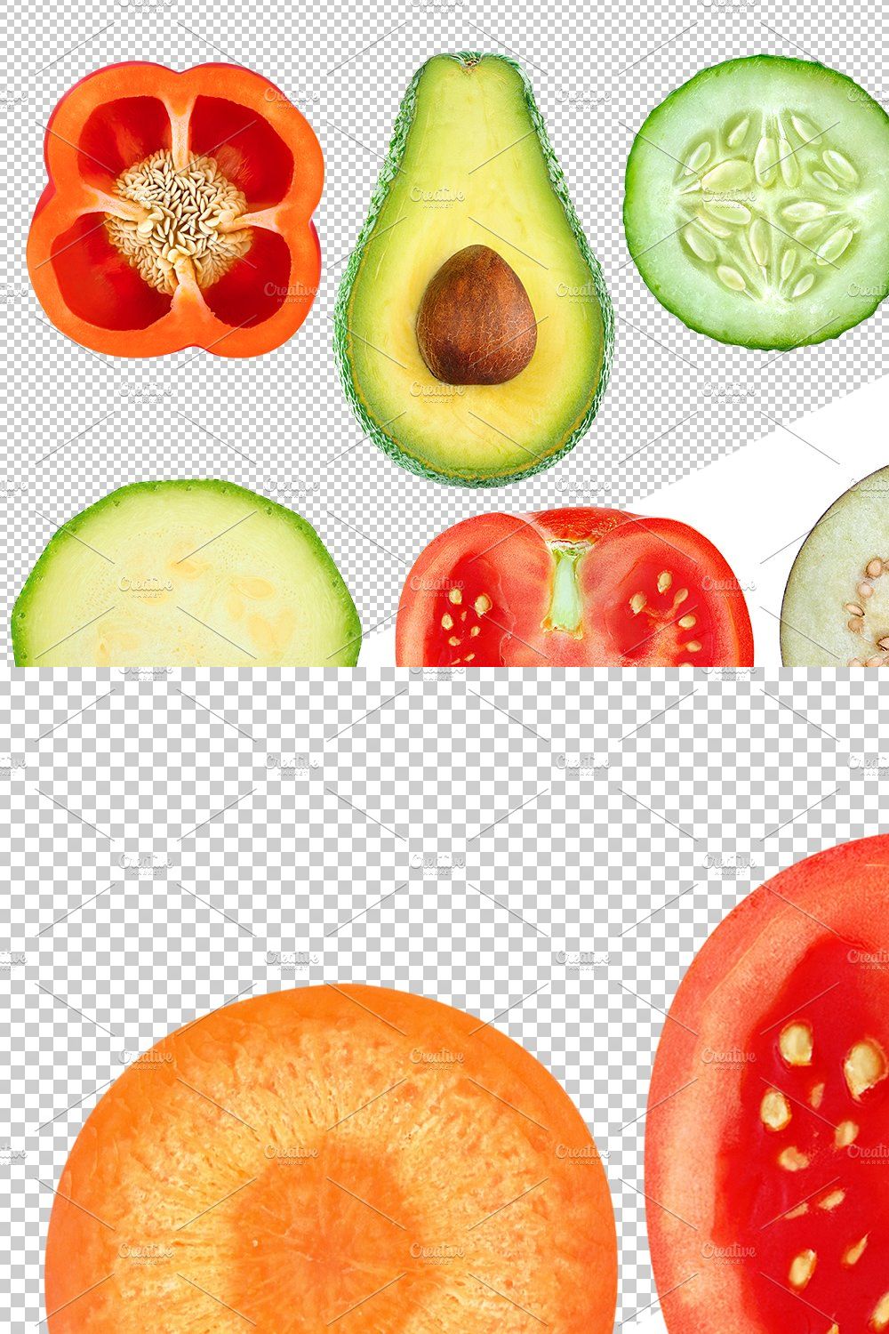 Vegetable slices pinterest preview image.