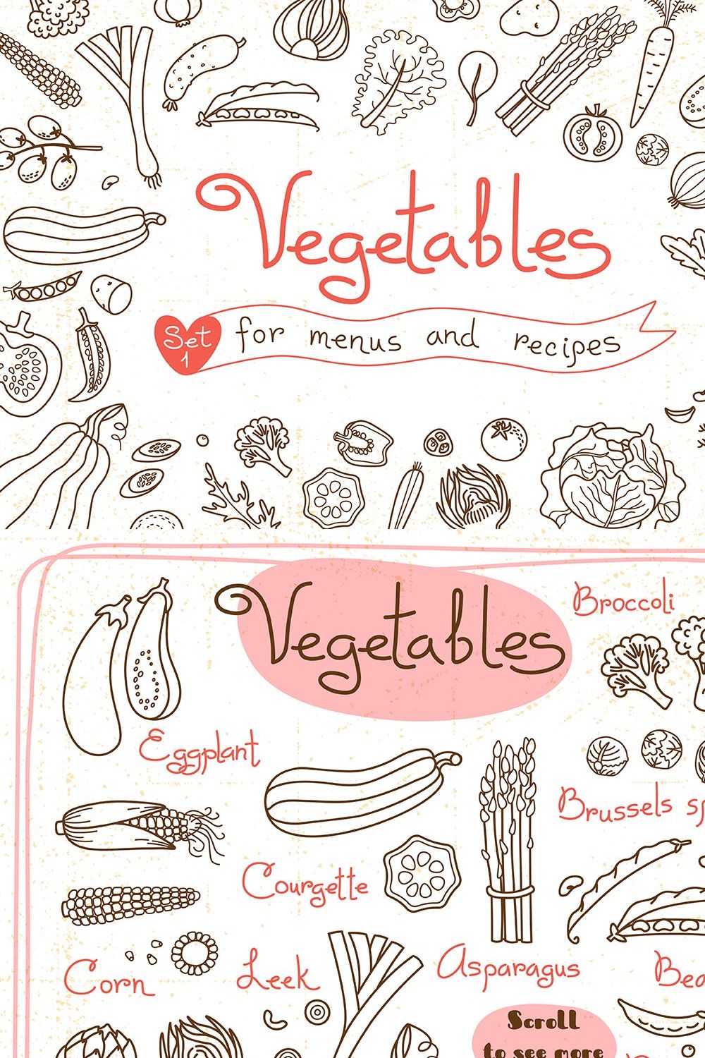 Vegetables - Design Set pinterest preview image.