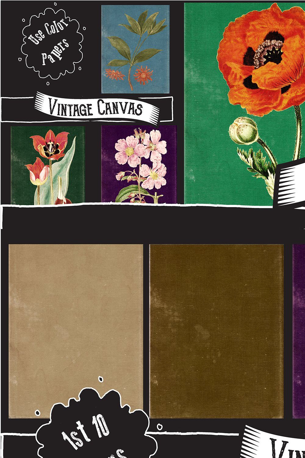 Vintage Canvas Paper Textures 4 pinterest preview image.