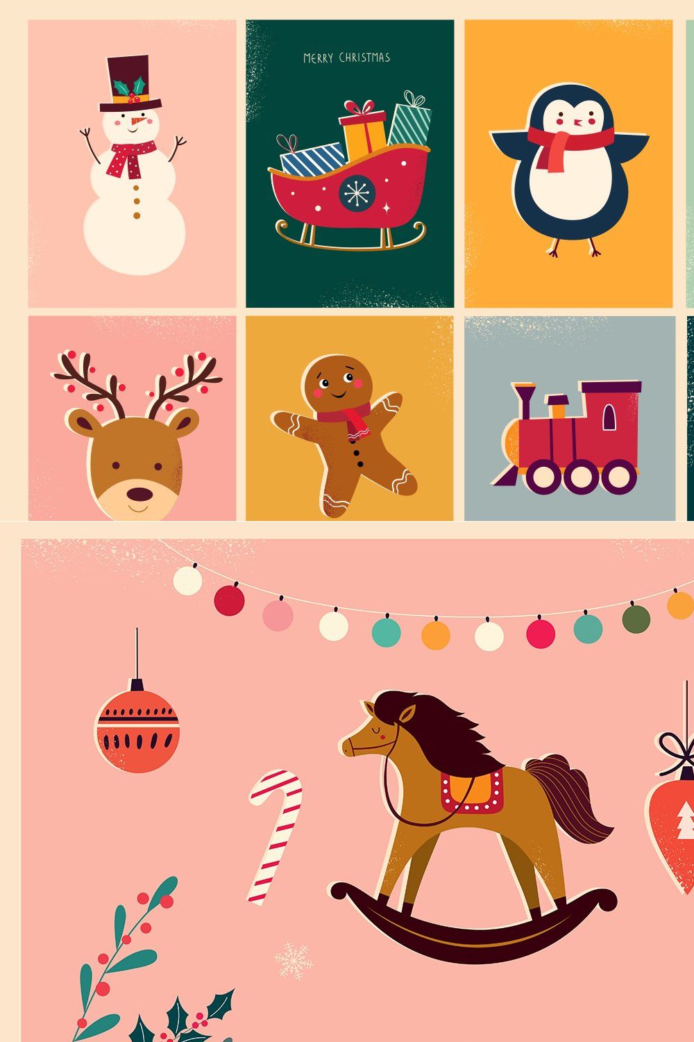 Vintage Christmas collection pinterest preview image.