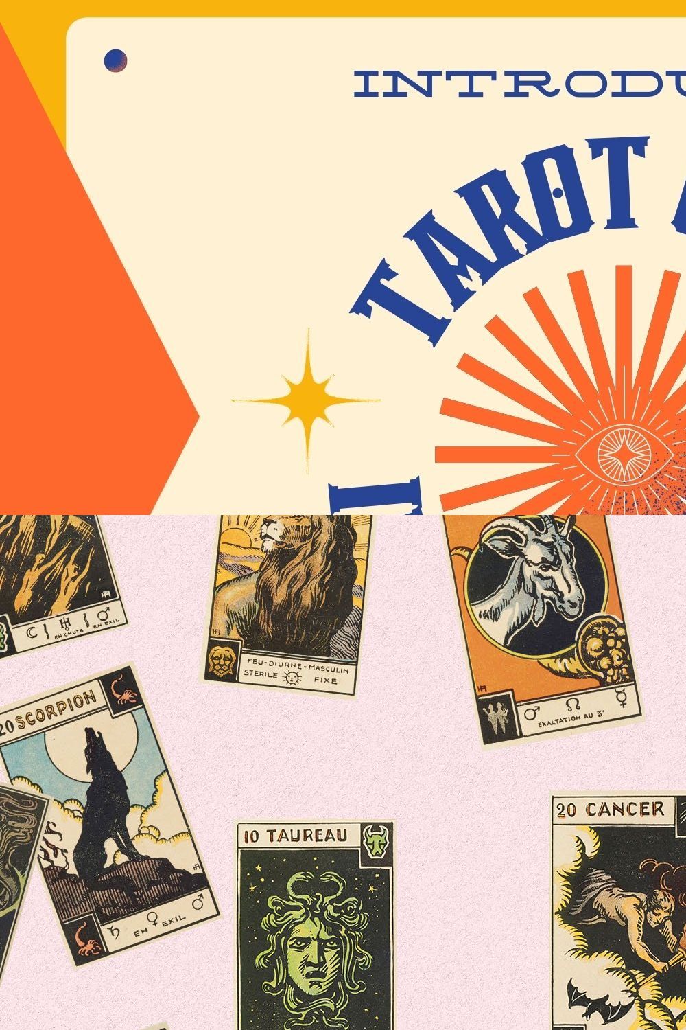 Vintage Tarot Card Illustrations pinterest preview image.