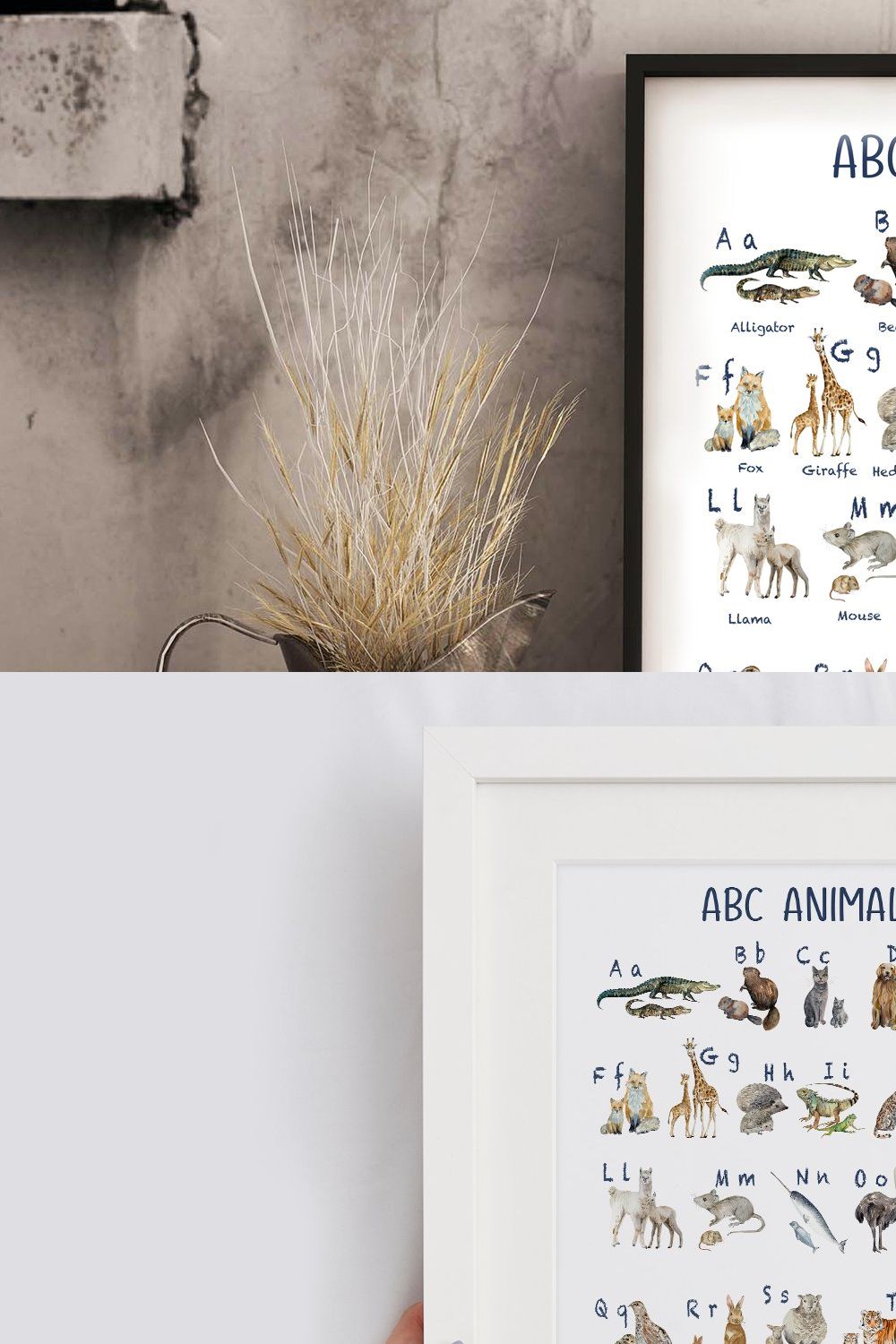 Watercolor Abc Animals Posters pinterest preview image.