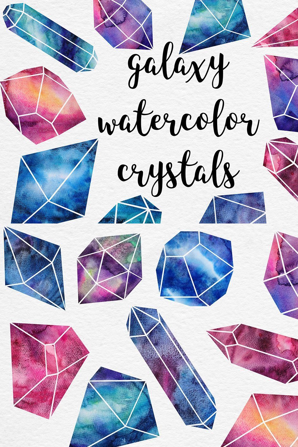 Watercolor Crystals Collection pinterest preview image.