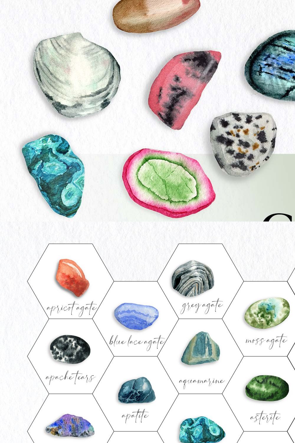 Watercolor gemstone clipart pinterest preview image.
