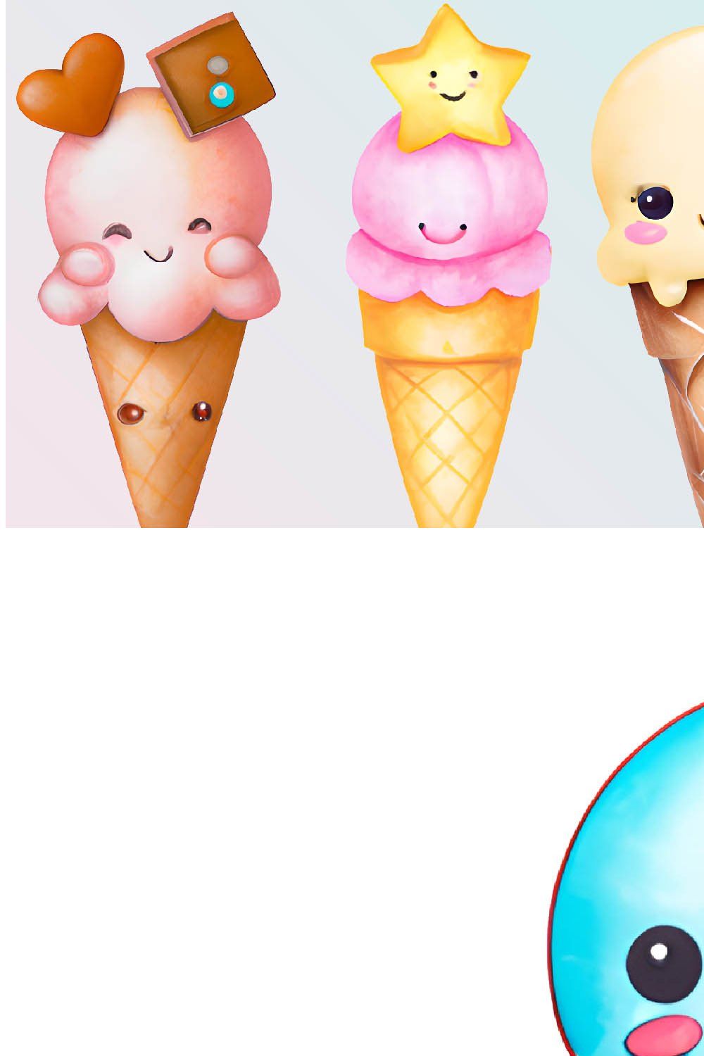 Watercolor ice cream Clipart pinterest preview image.