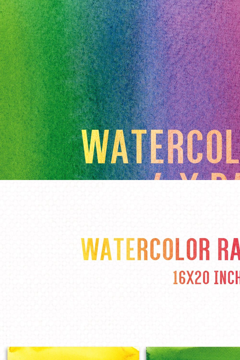 Watercolor Rainbow Background set x4 pinterest preview image.