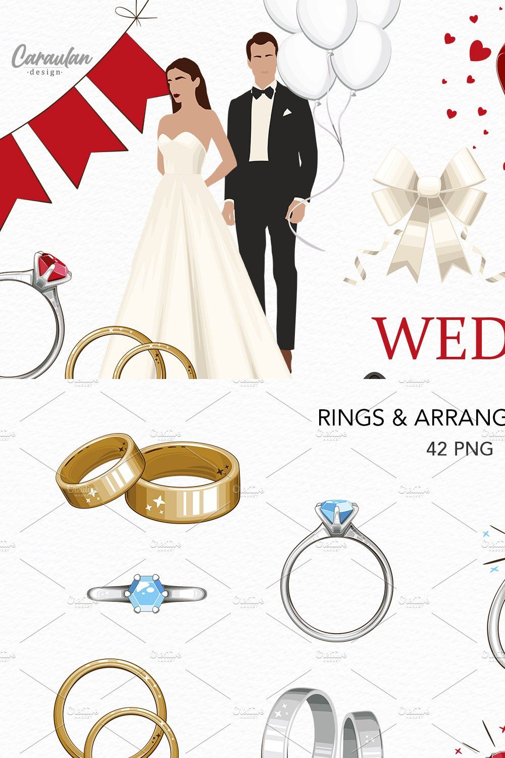 WEDDING DAY CLIPART pinterest preview image.