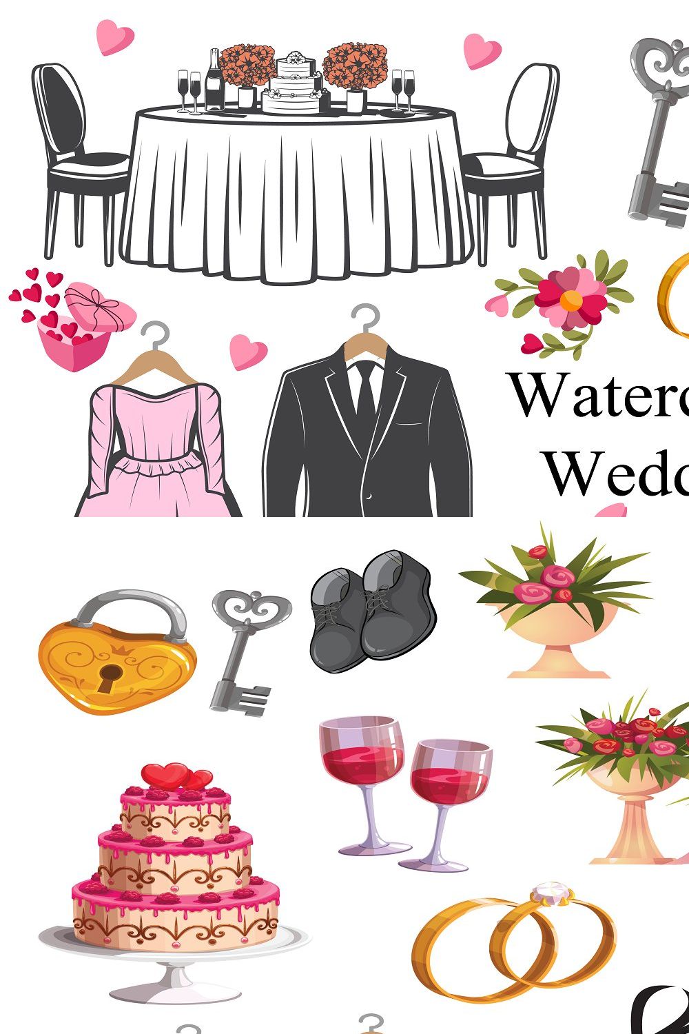 Wedding Day Clipart pinterest preview image.