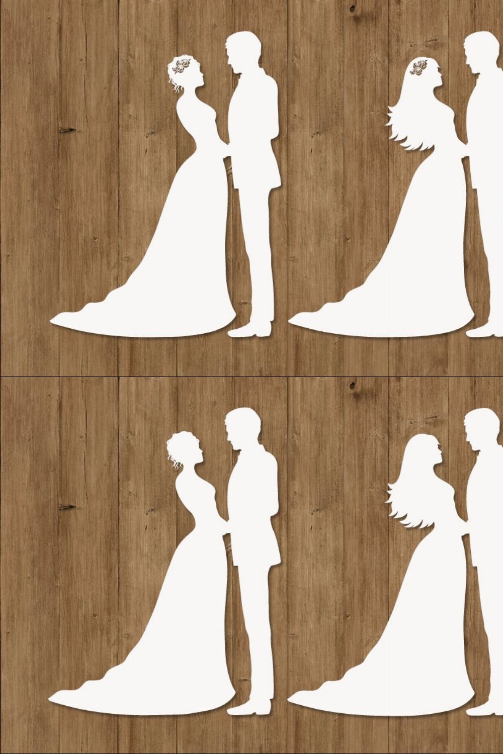 Wedding SVG, Bride and Groom SVG. pinterest preview image.