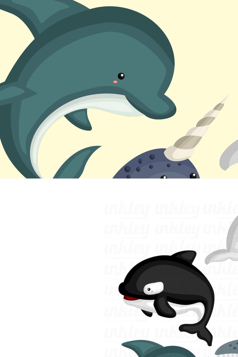 Whale Breeds Clipart - Cute Whale pinterest preview image.