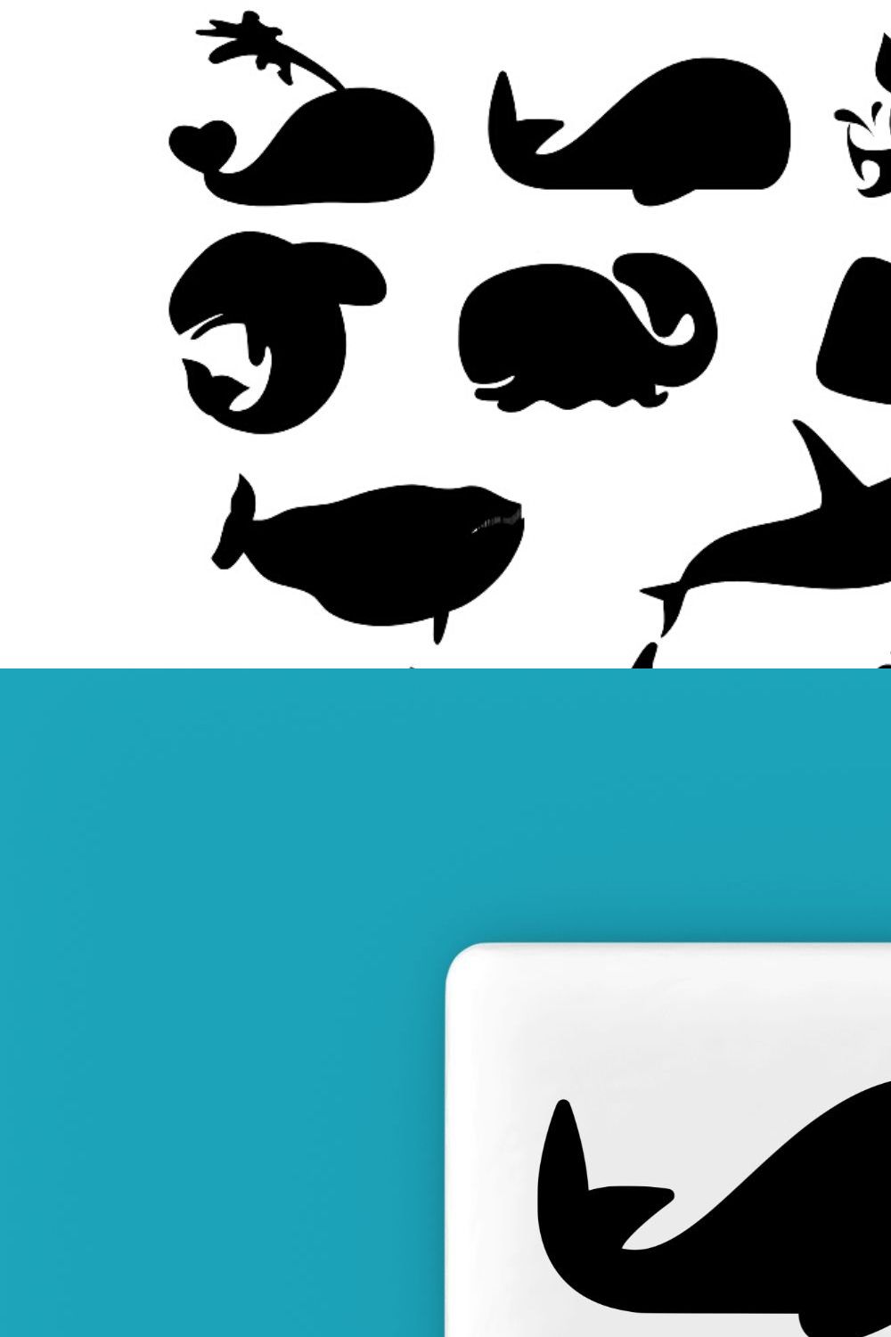 Whale Silhouette pinterest preview image.