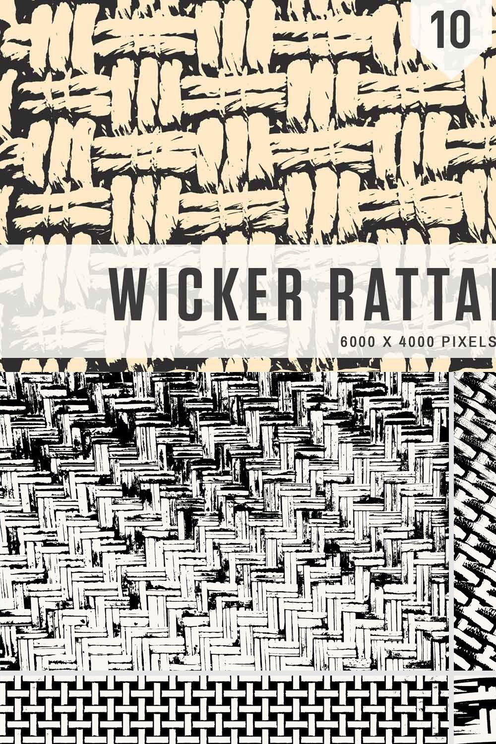 Wicker Rattan Textures pinterest preview image.