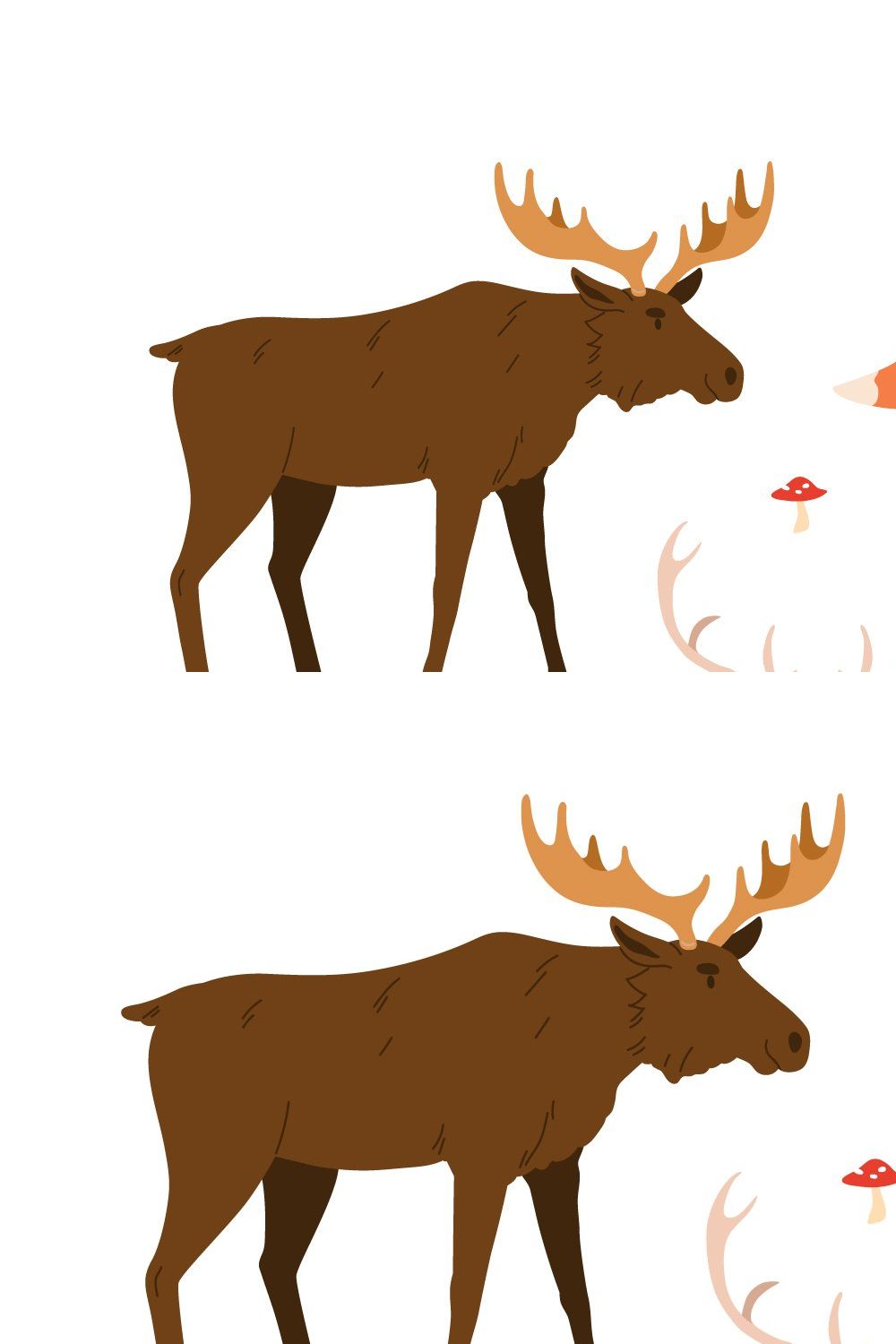 Wild forest animals set pinterest preview image.