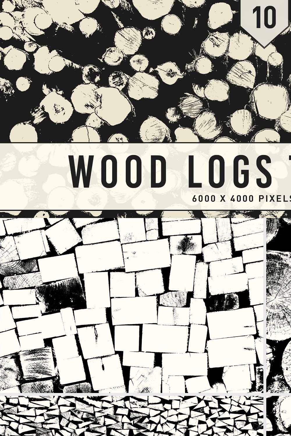 Wood Logs Textures pinterest preview image.