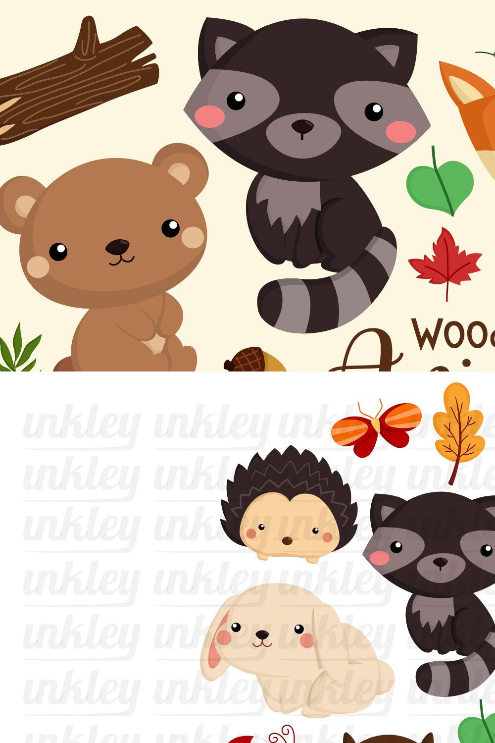 Woodland Animals Clipart pinterest preview image.