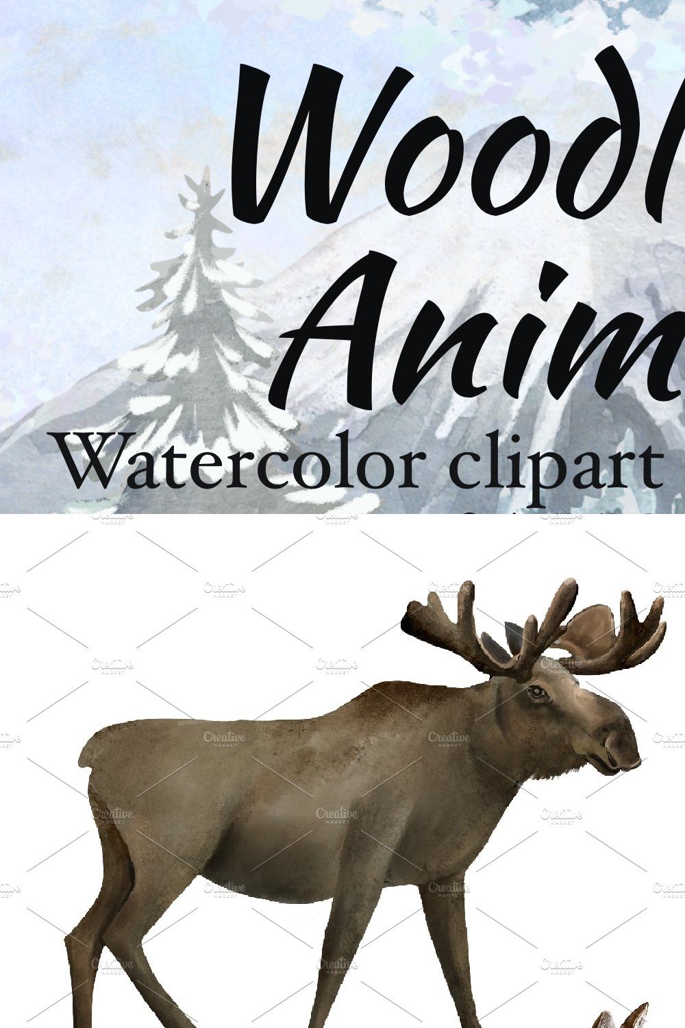 Woodland  animals, winter forest pinterest preview image.