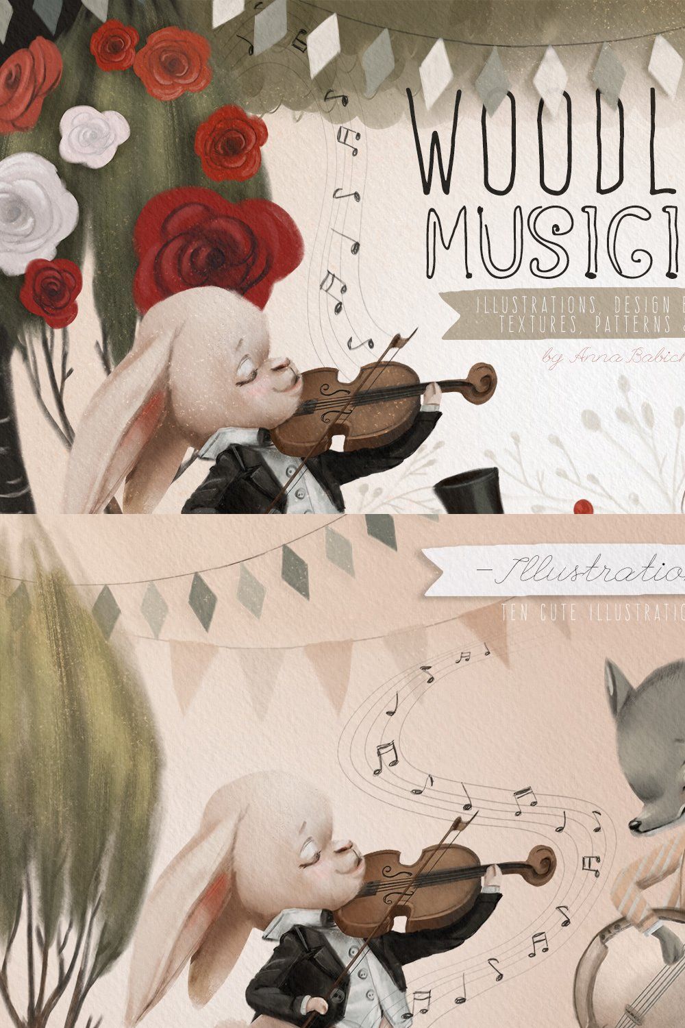 Woodland Musicians pinterest preview image.