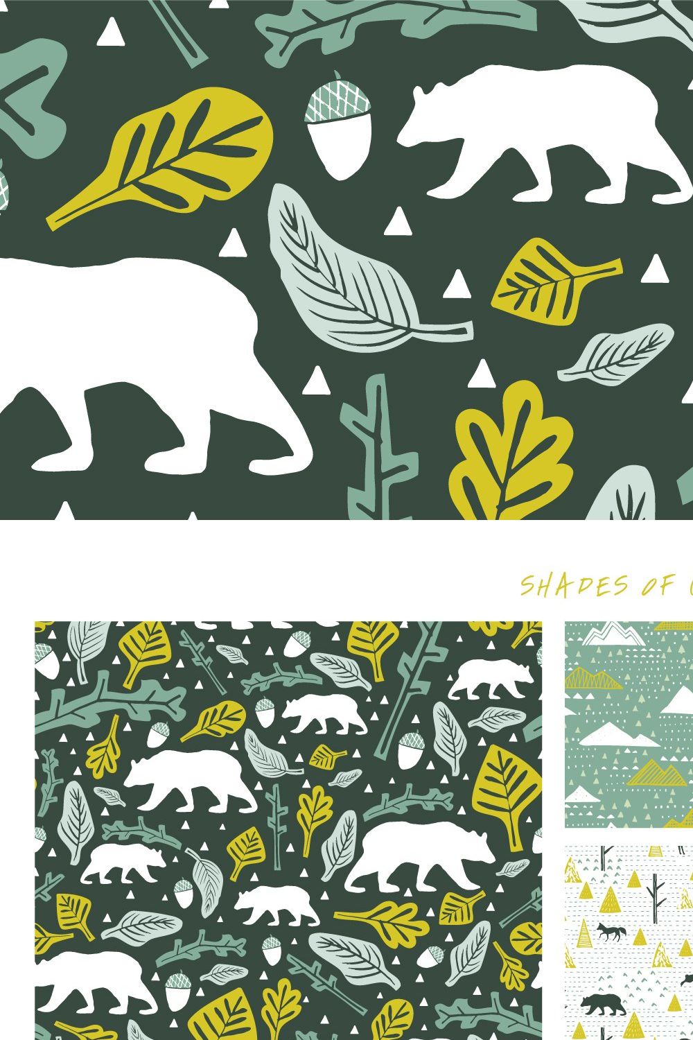Woodlands | Seamless Patterns pinterest preview image.