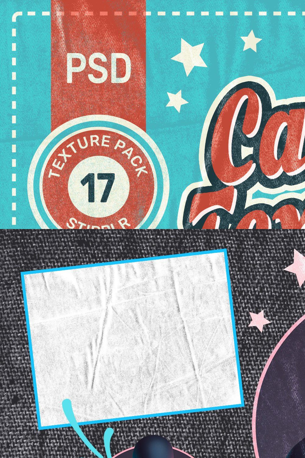 Wrinkled Canvas Textures Pack pinterest preview image.