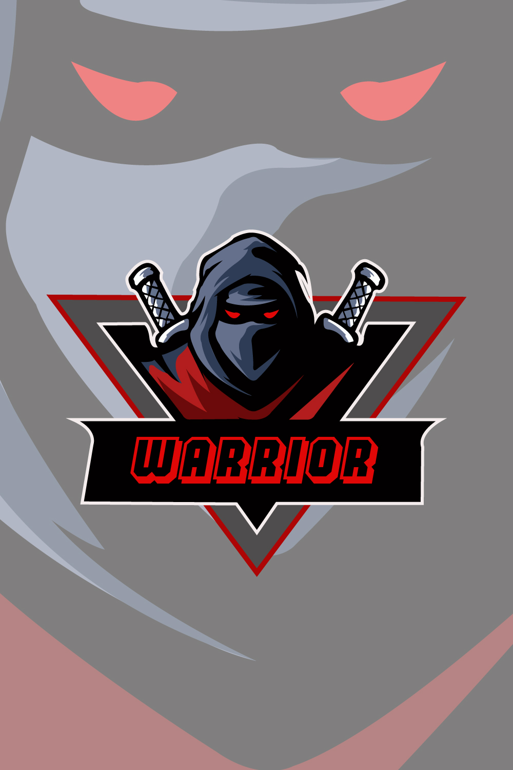 Warrior gaming mascot logo pinterest preview image.