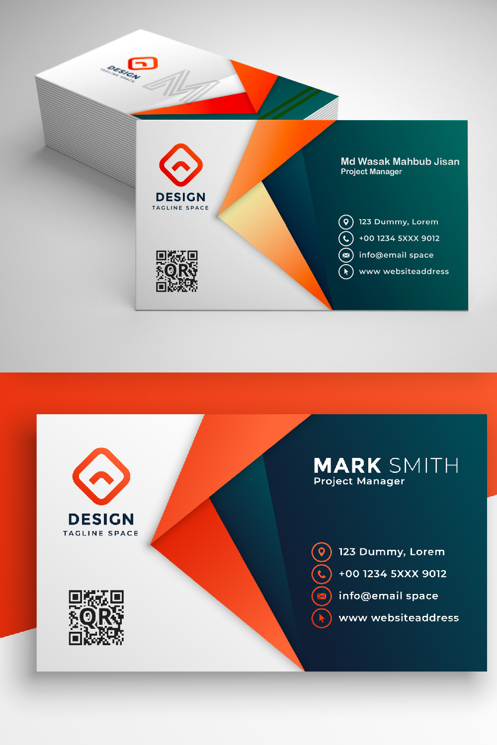 Business Card Double Sided pinterest preview image.