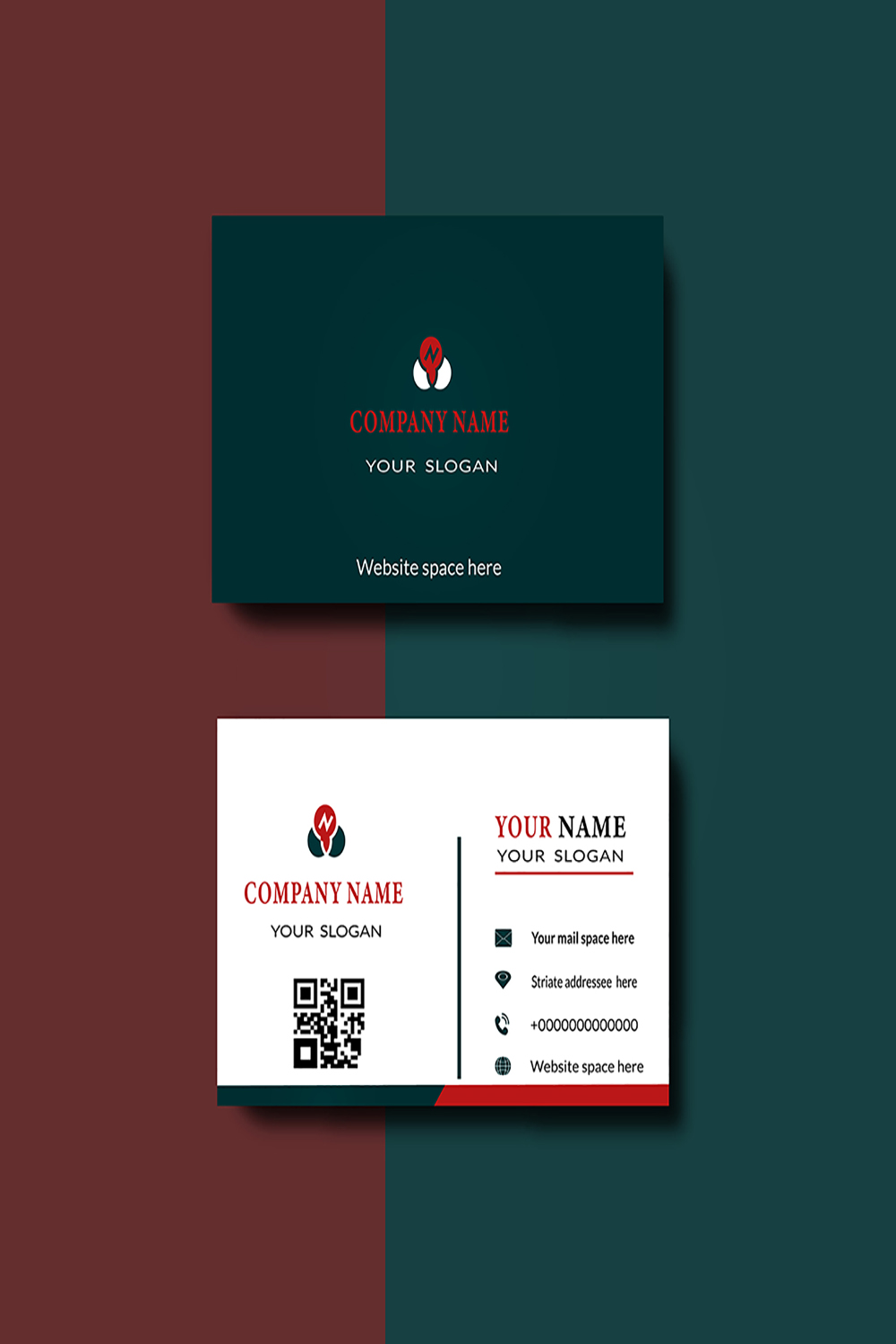 business card template pinterest preview image.