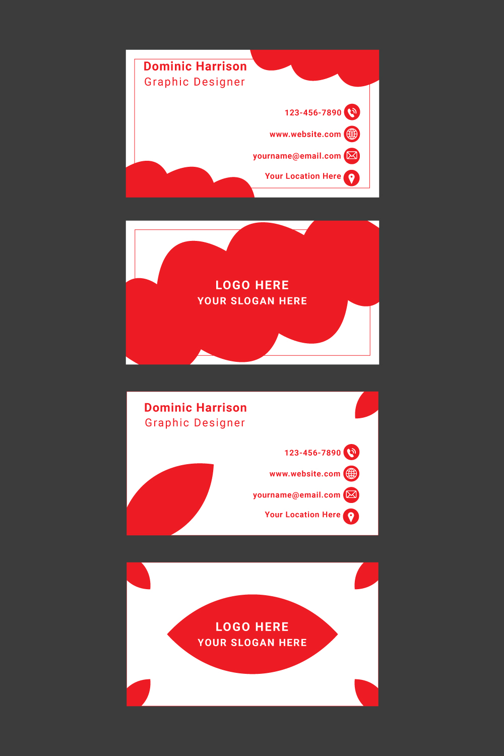 2 business card template pinterest preview image.