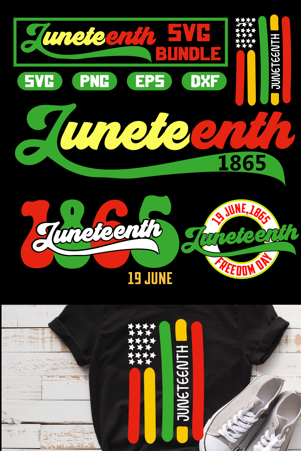 Juneteenth svg,png,shirt designs pinterest preview image.