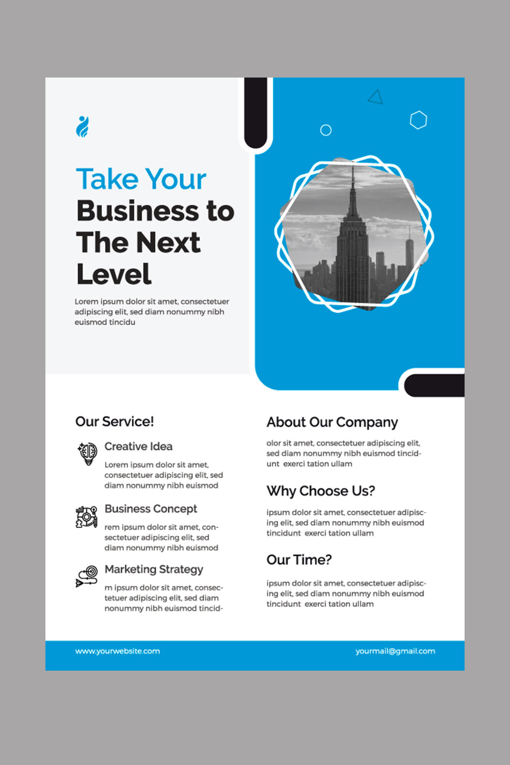 A4 Business Flyer pinterest preview image.