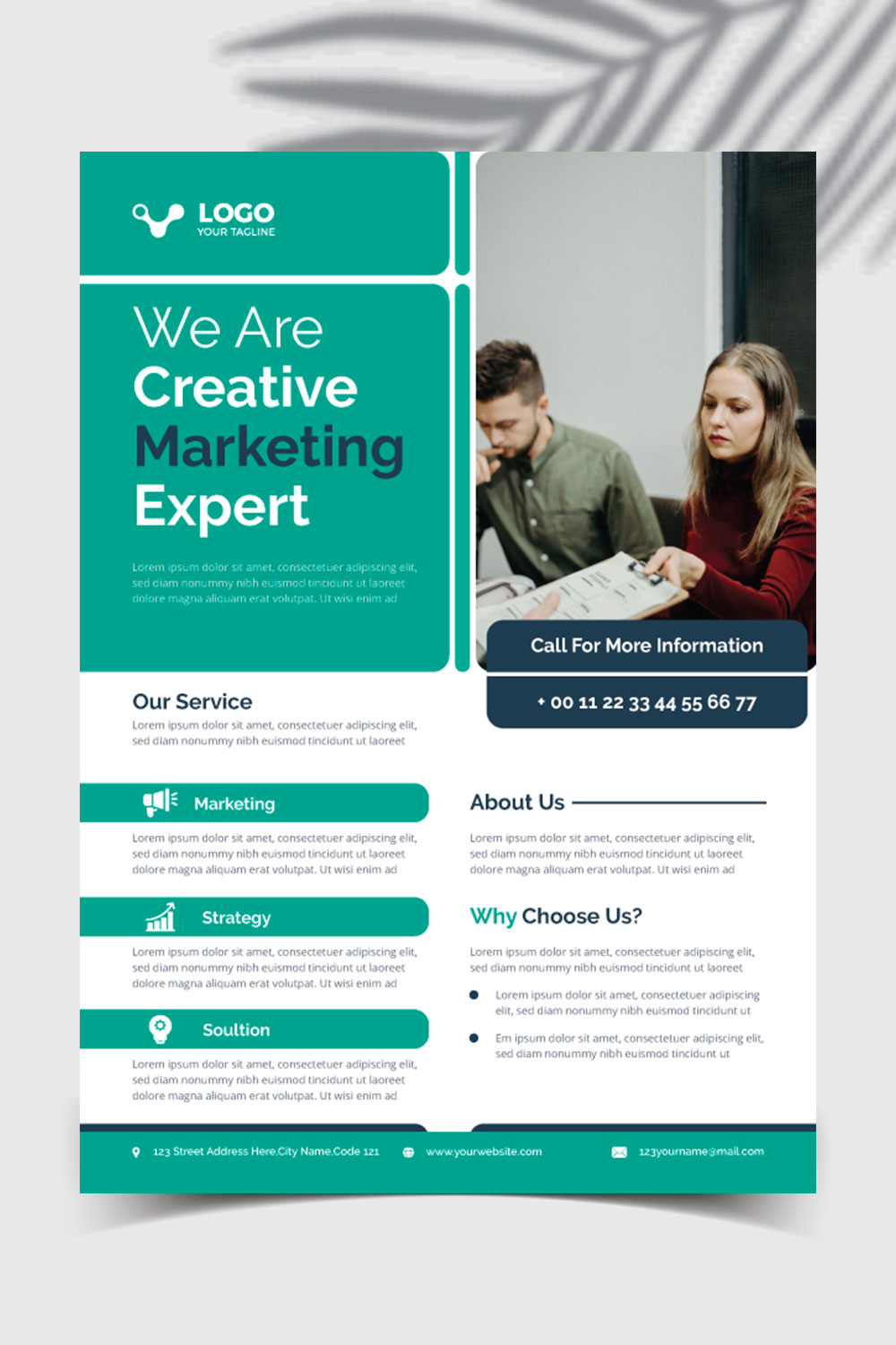A4 Flyer Template pinterest preview image.