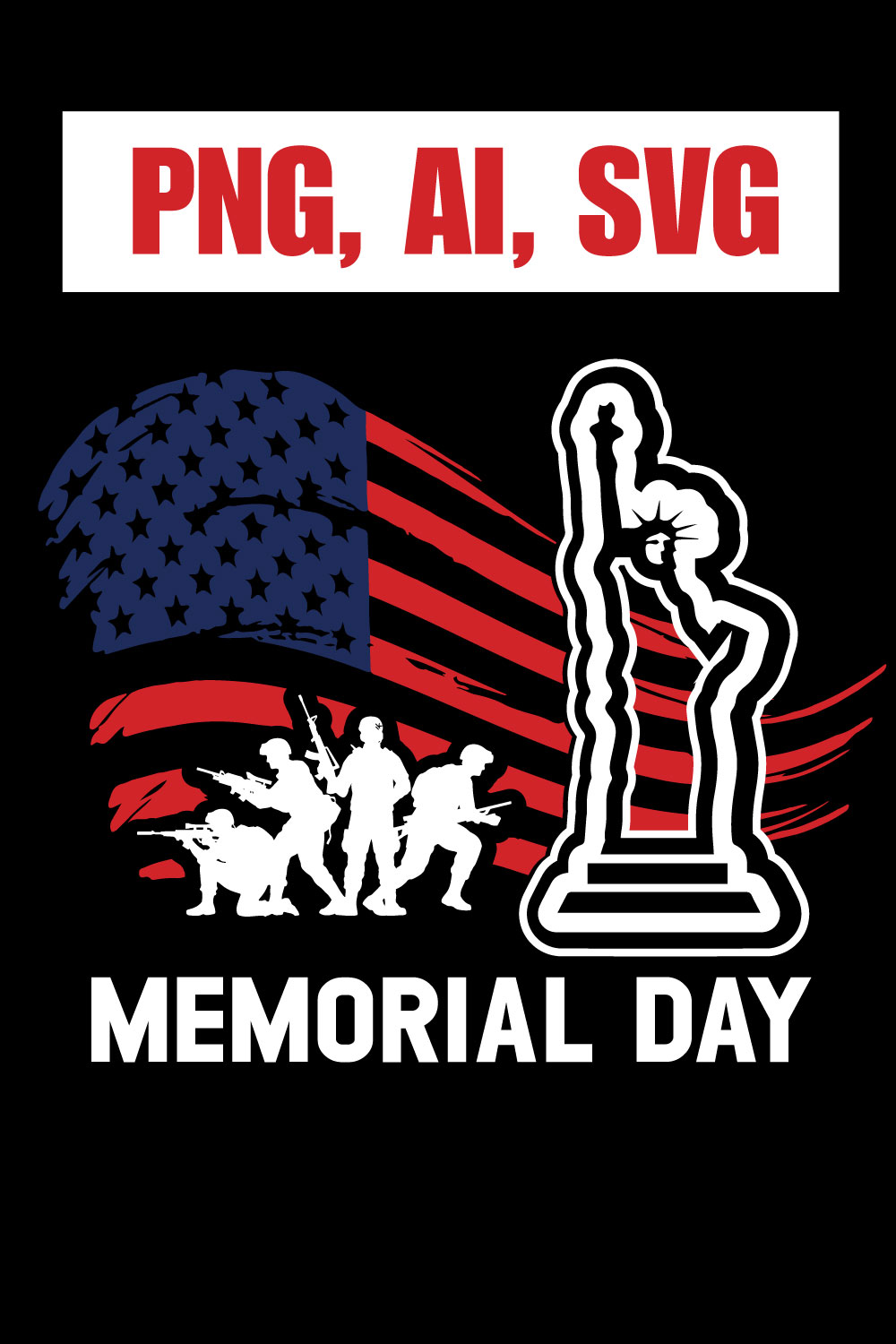 Honoring Our Heroes: Memorial Day T-Shirt Designs for Sale pinterest preview image.