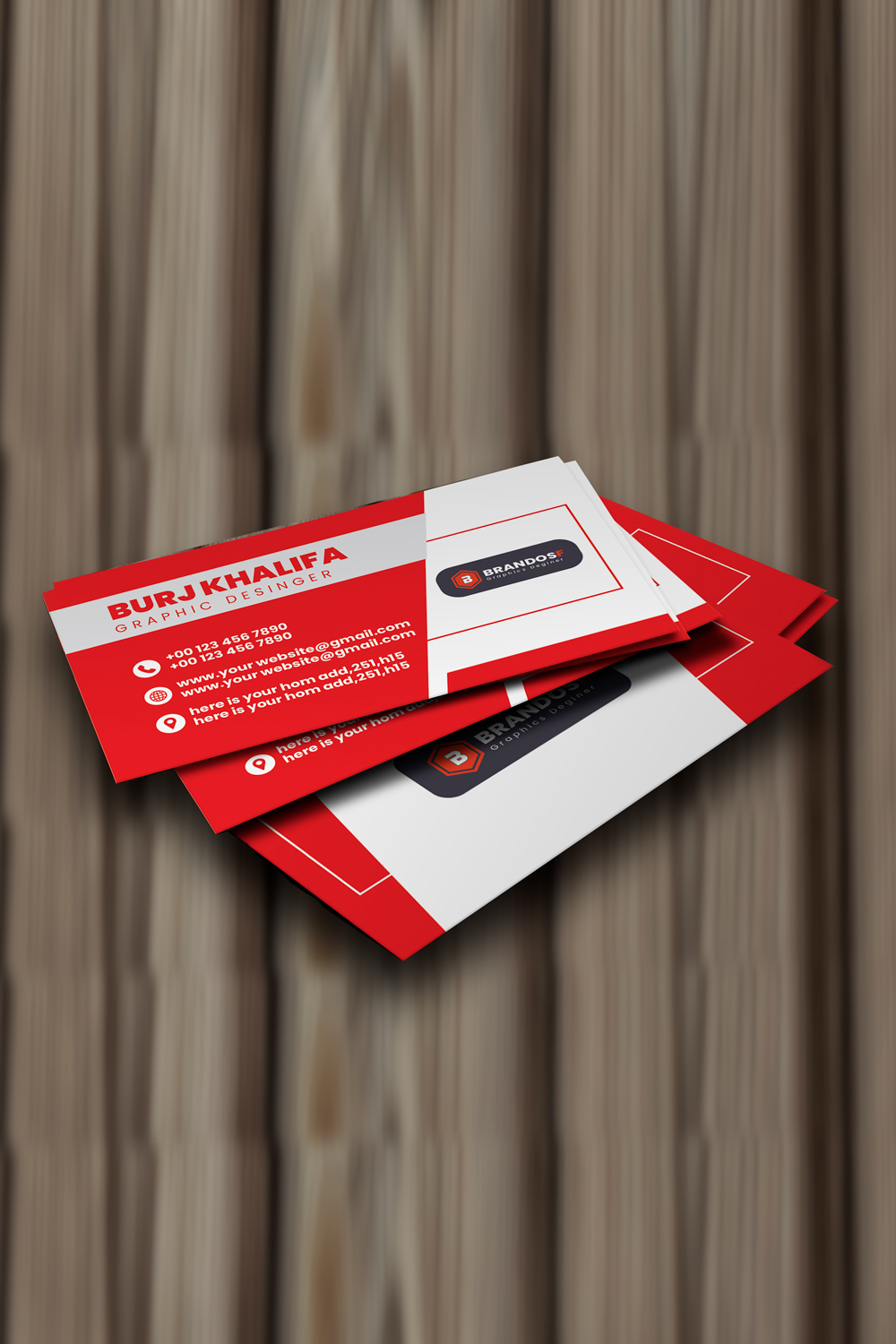 Double Sided Corporate Business Card design pinterest preview image.