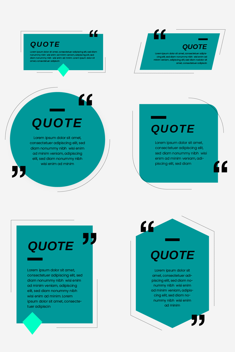 Flat quote box frame pinterest preview image.