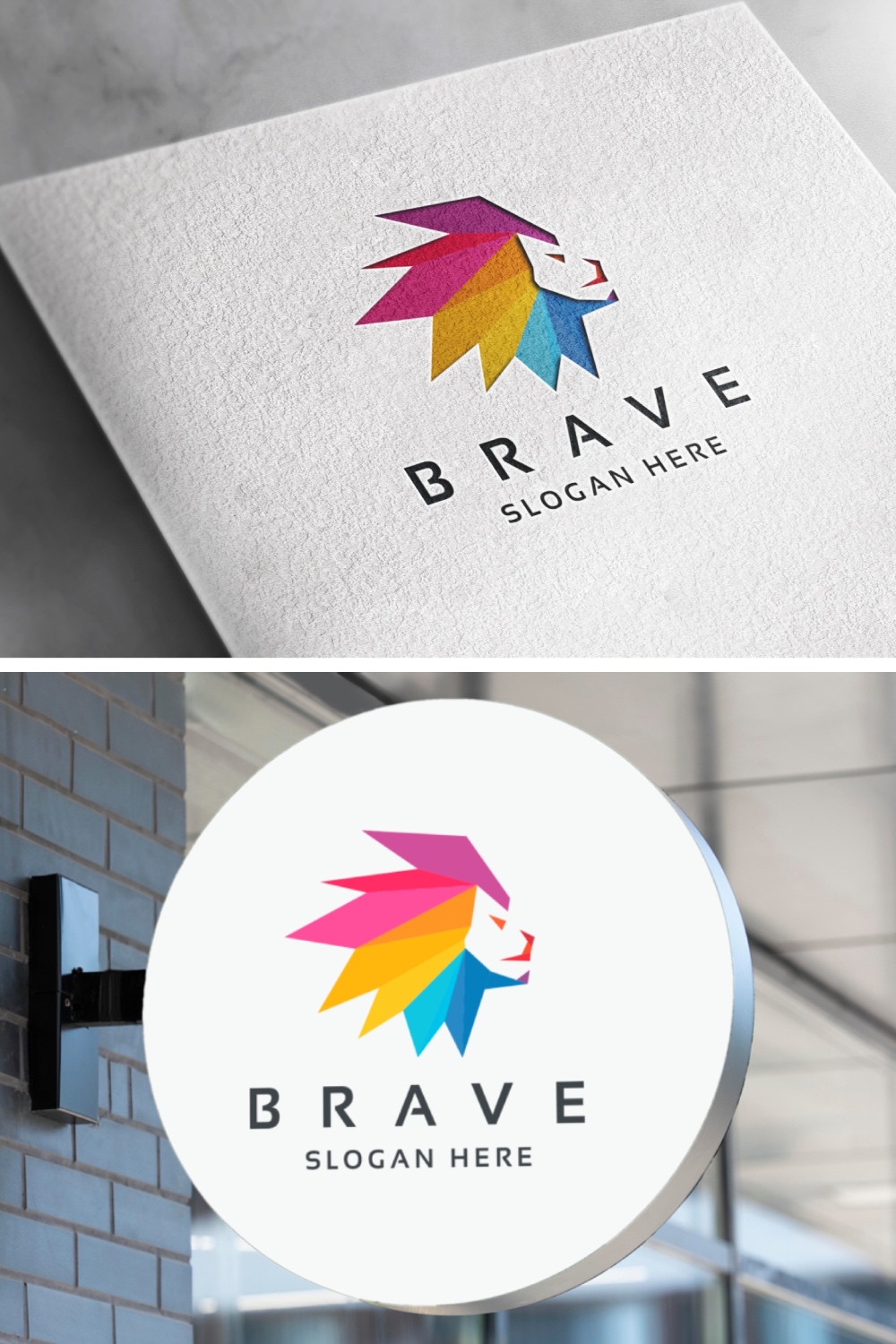 Brave Lion Logo pinterest preview image.