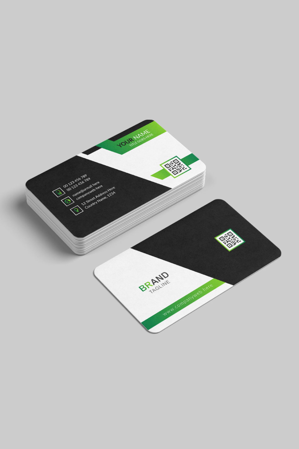 Professional and clean business card design pinterest preview image.