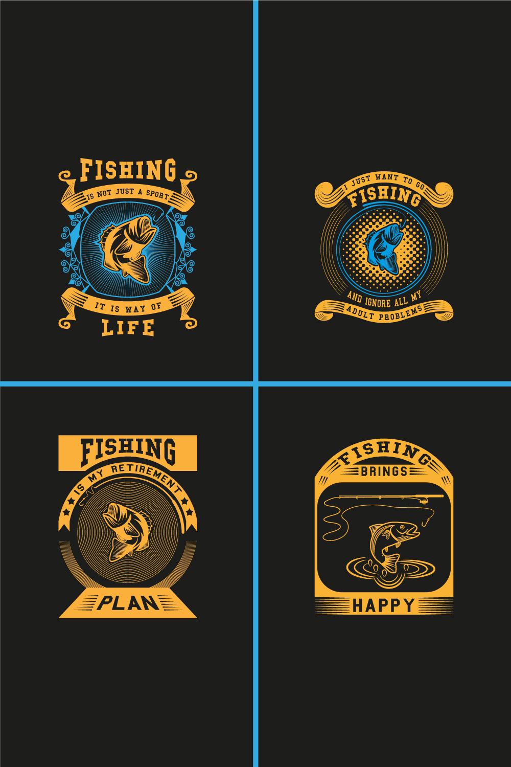04 Fishing-t-shirt design pinterest preview image.