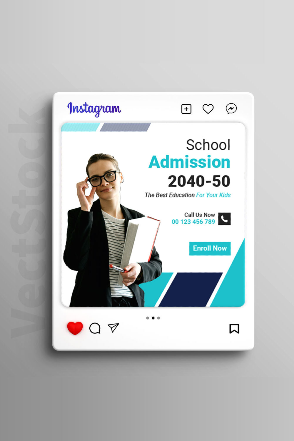 School admission sale social media Instagram post pinterest preview image.