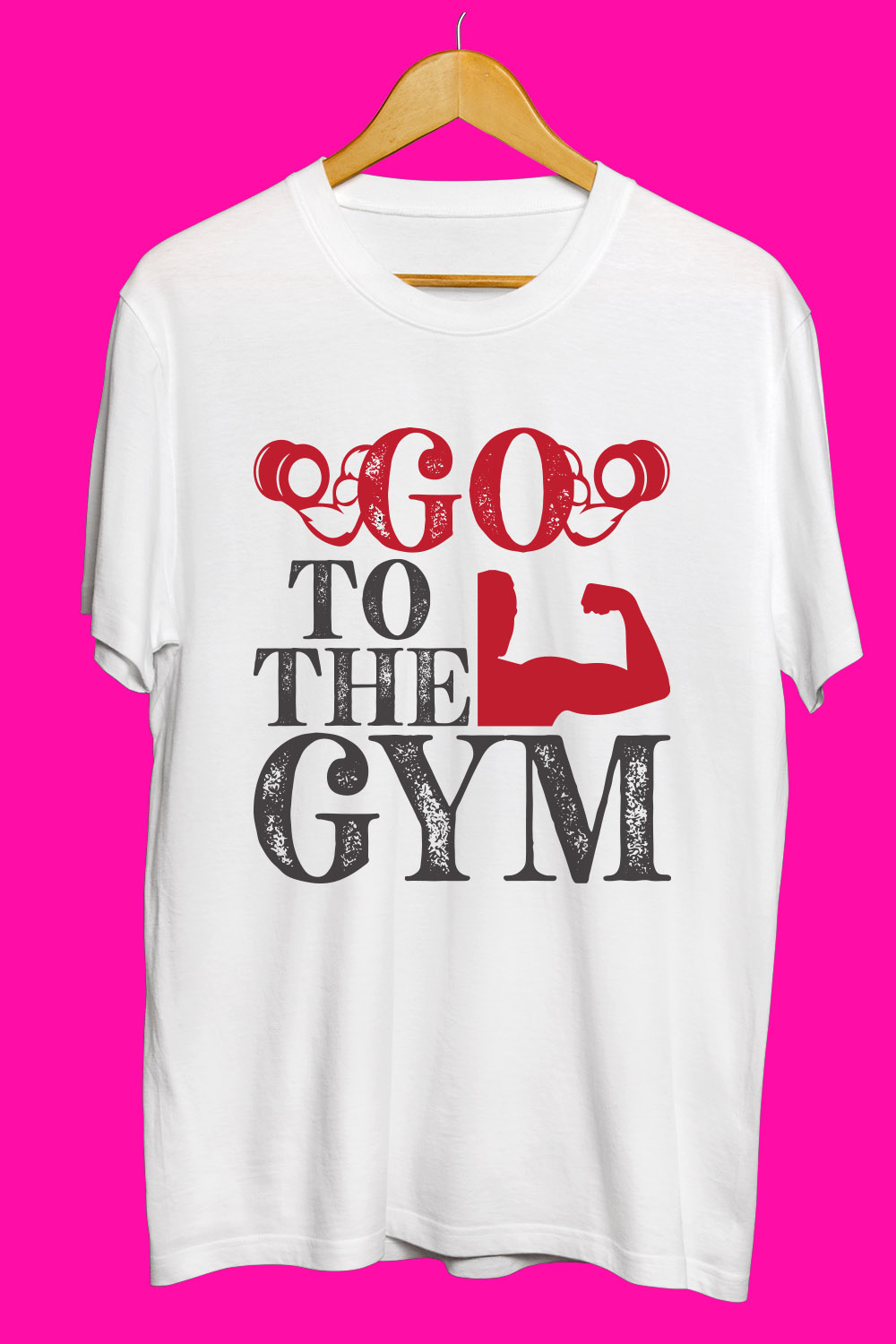 Gym SVG T Shirt Designs Bundle pinterest preview image.