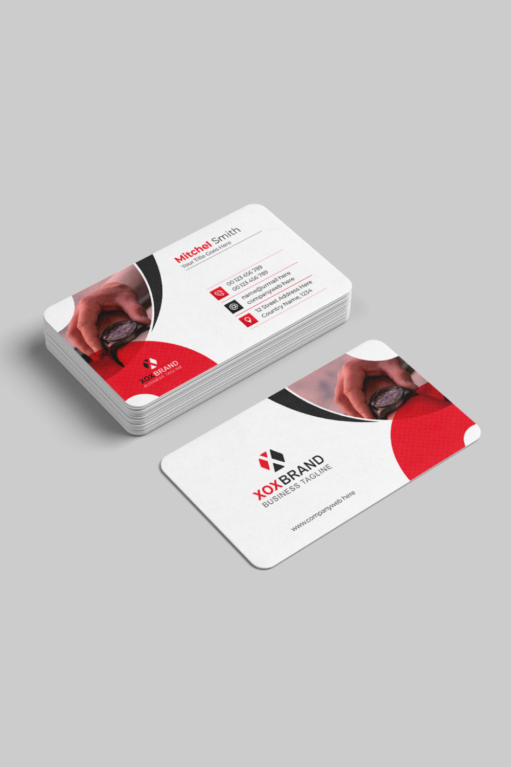 Corporate business card design pinterest preview image.