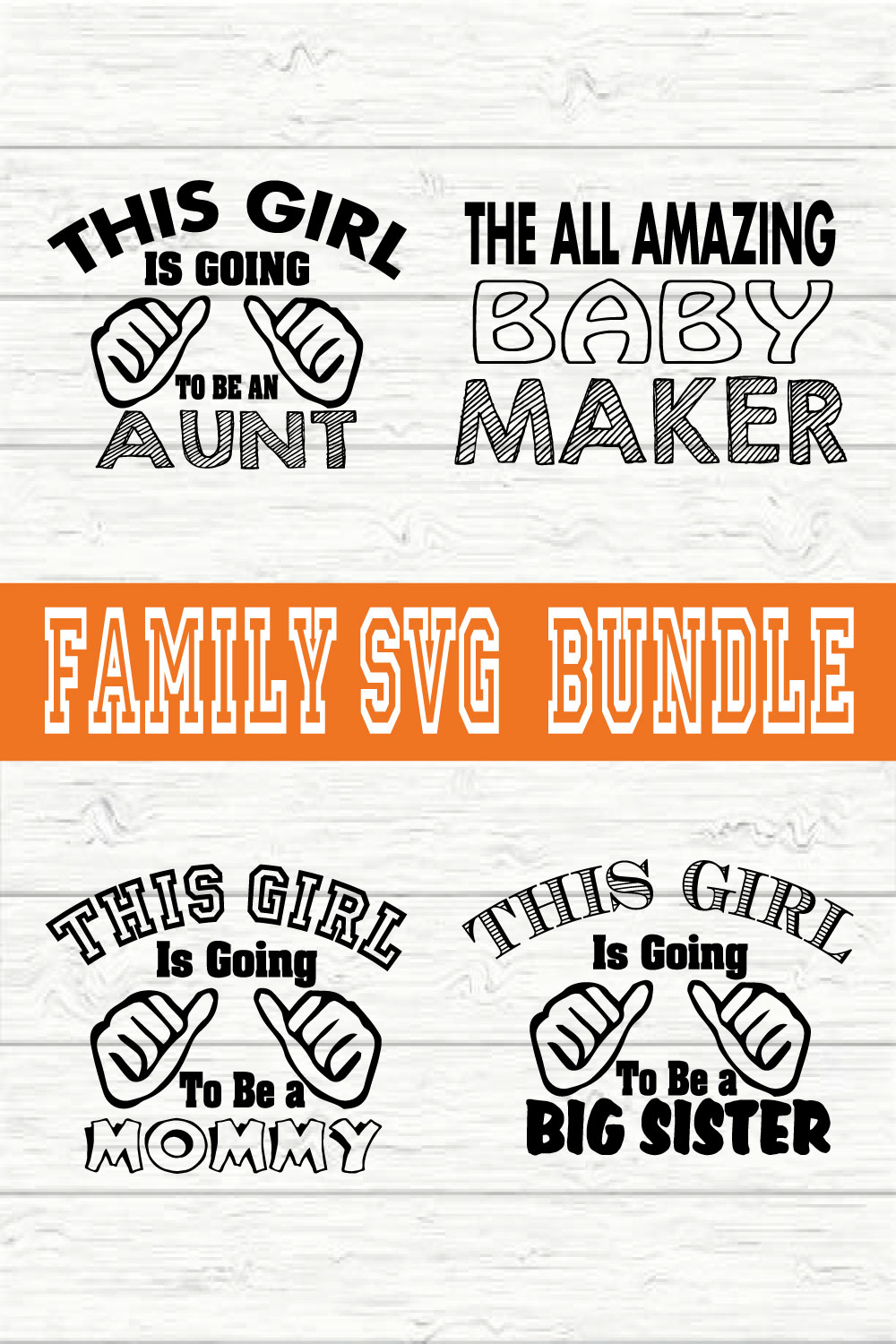 Family Typography Bundle vol 27 pinterest preview image.