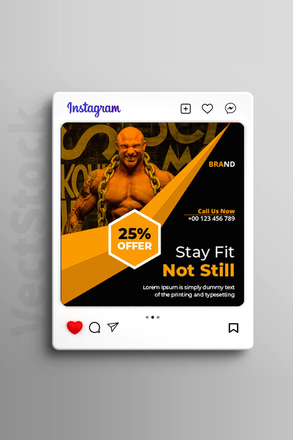 Fitness social media and instagram post template pinterest preview image.